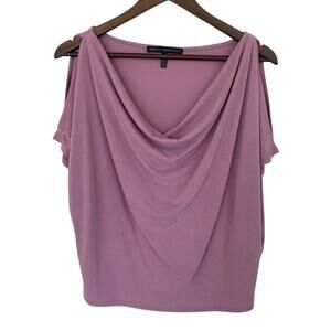 White House Black Market Mauve Cold Shoulder Blouse - Med Petite